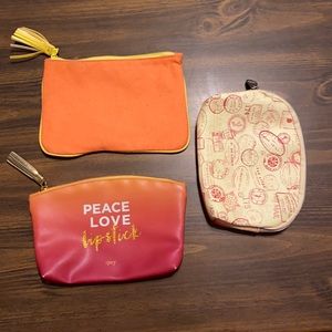 3 New Ipsy cosmetic bag bundle NWOT